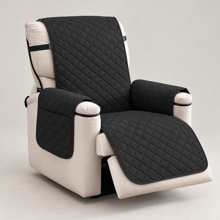 The Quilted Diamond Recliner Cover, Black plus size
