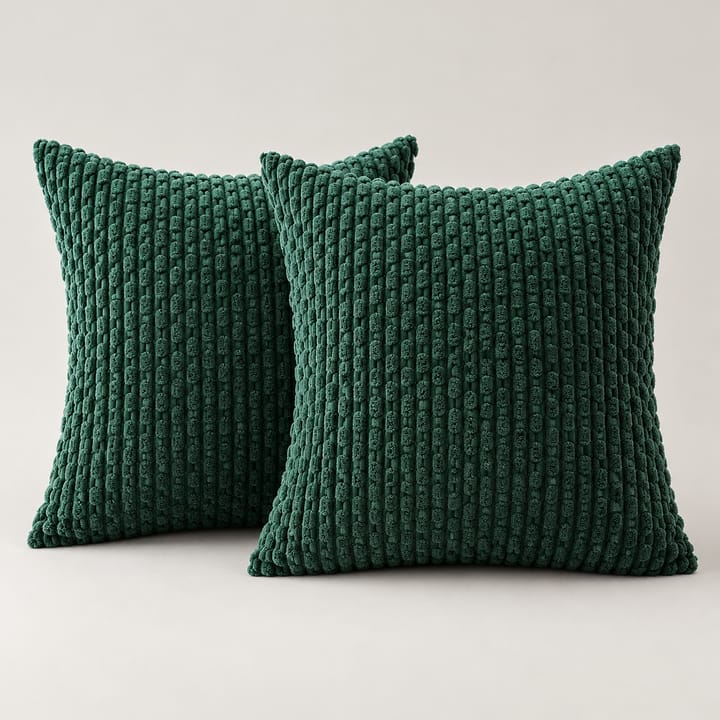 The Ribbed Corduroy Pillow Cover, Dark green