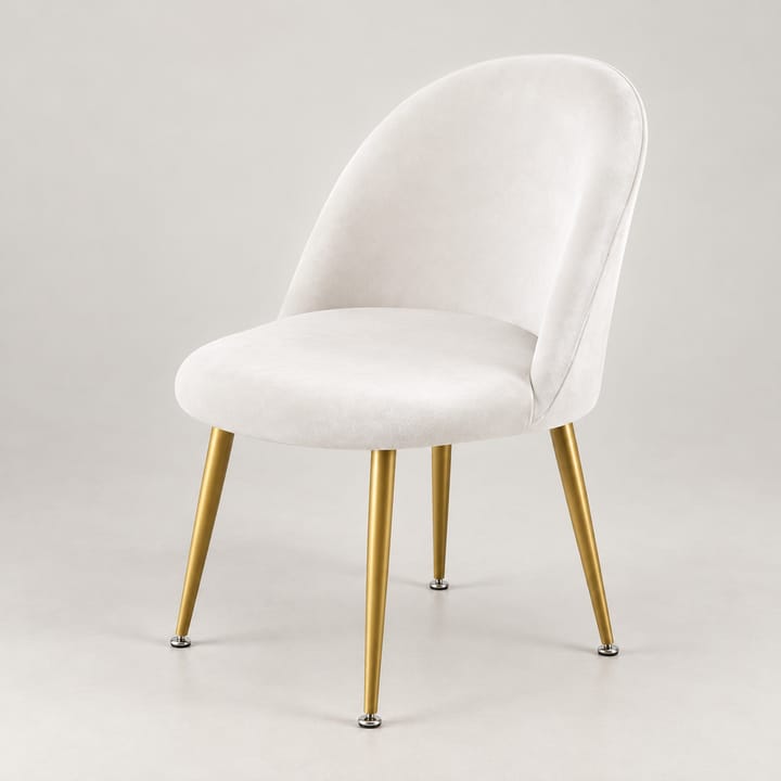 The Velvet Curve Dining Chair Cover, Light beige