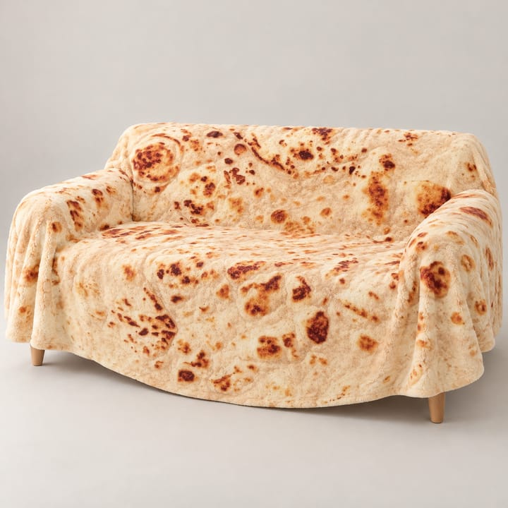 The Round Pizza Print Throw Blanket, Pizza print