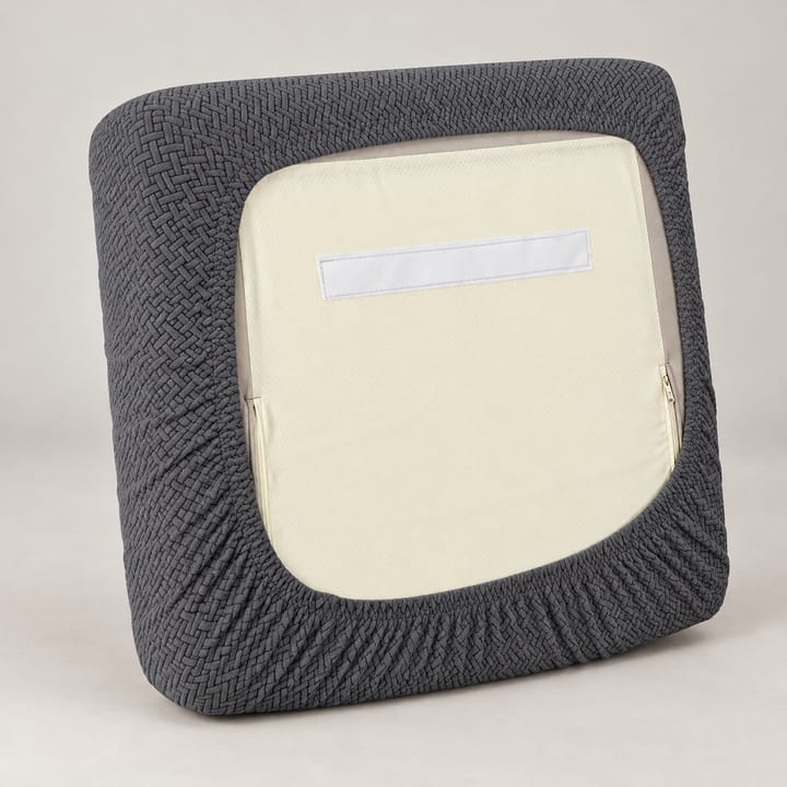 The Basketweave Jacquard Cushion Cover, Charcoal