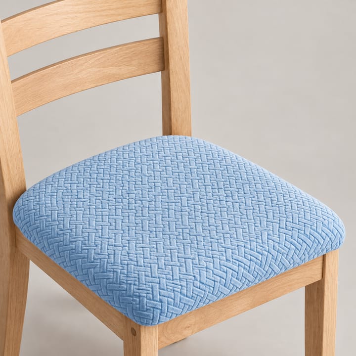 The Chevron Stretch Dining Seat Cover, Sky blue