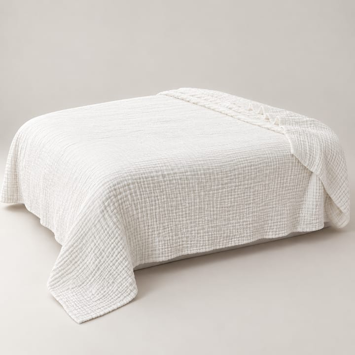 The Crinkle Gauze Throw, White