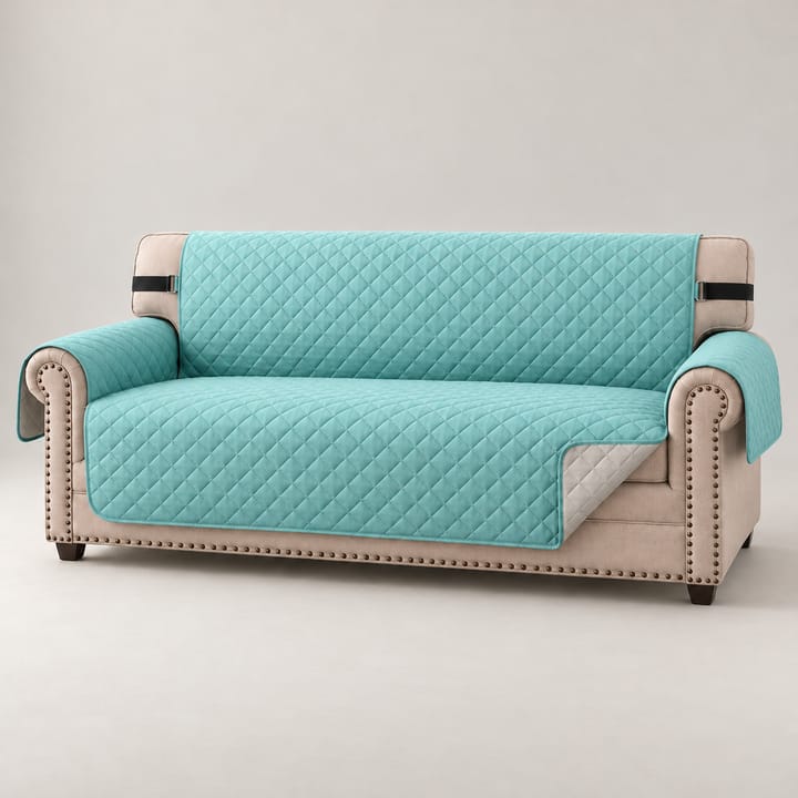 The Water-Resistant Sofa Protector, Aqua