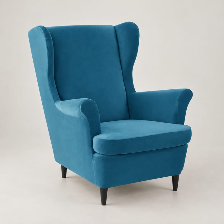 The Wingback Velvet Slipcover Set, Blue