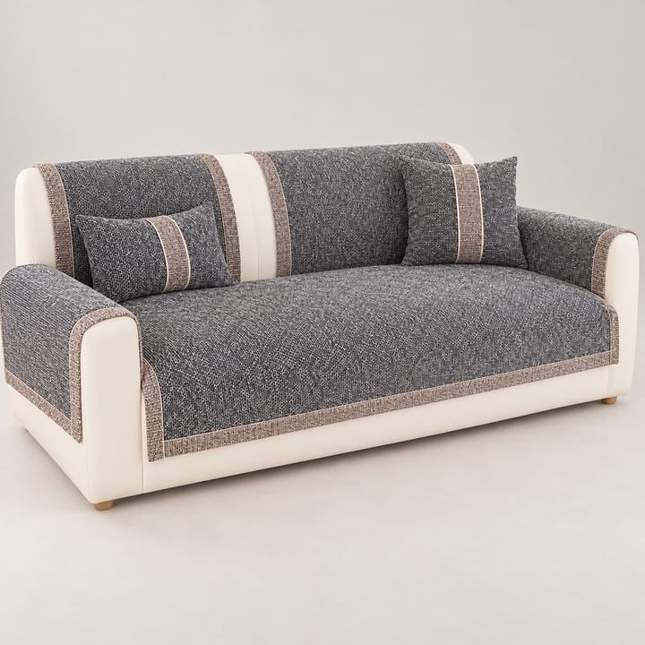 The Tweed Chenille Couch Cover, Charcoal