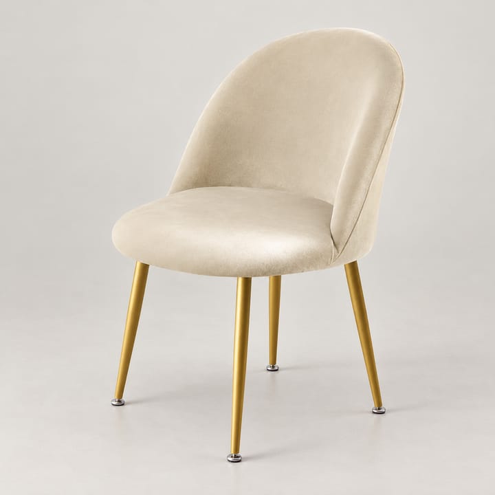 The Velvet Curve Dining Chair Cover, Beige white