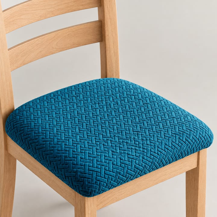 The Chevron Stretch Dining Seat Cover, Dark cyan