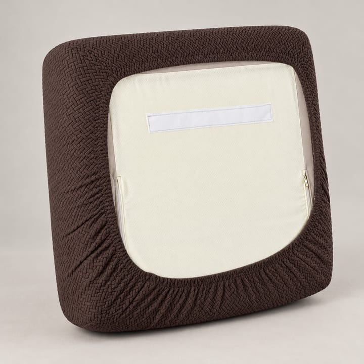 The Basketweave Jacquard Cushion Cover, Coffee