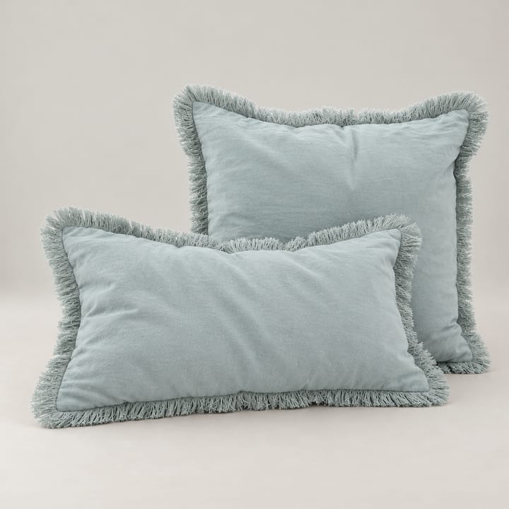The Fringe Edge Pillow Cover, Light blue
