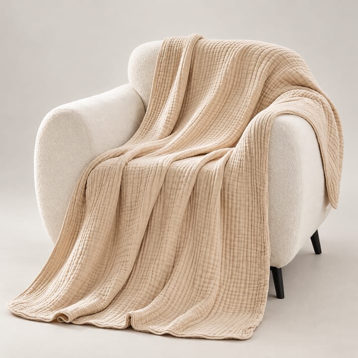 The Cotton Muslin Throw, Sand