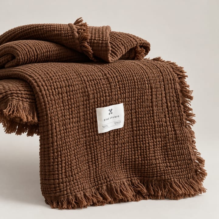 The Fringed Gauze Throw, Chocolate