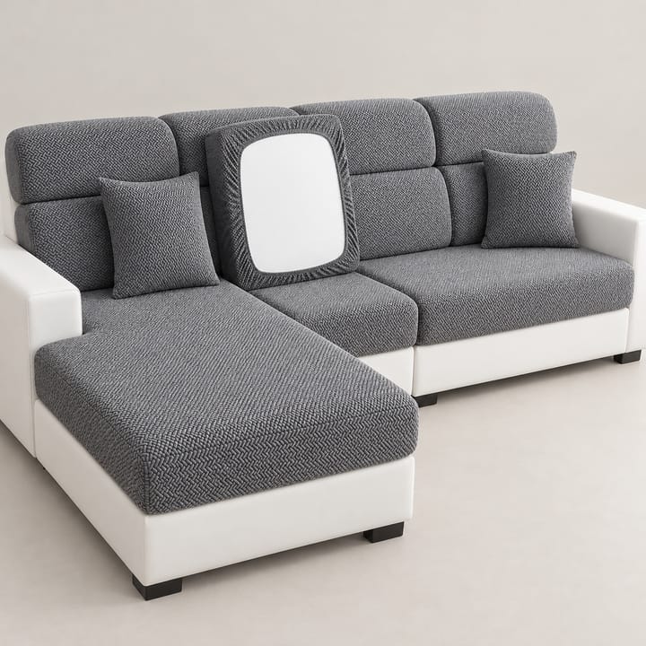 The Twill Jacquard Cushion Cover, Charcoal