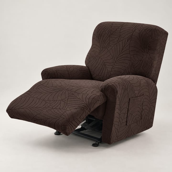 The Leaf Jacquard Recliner Slipcover, Dark coffee