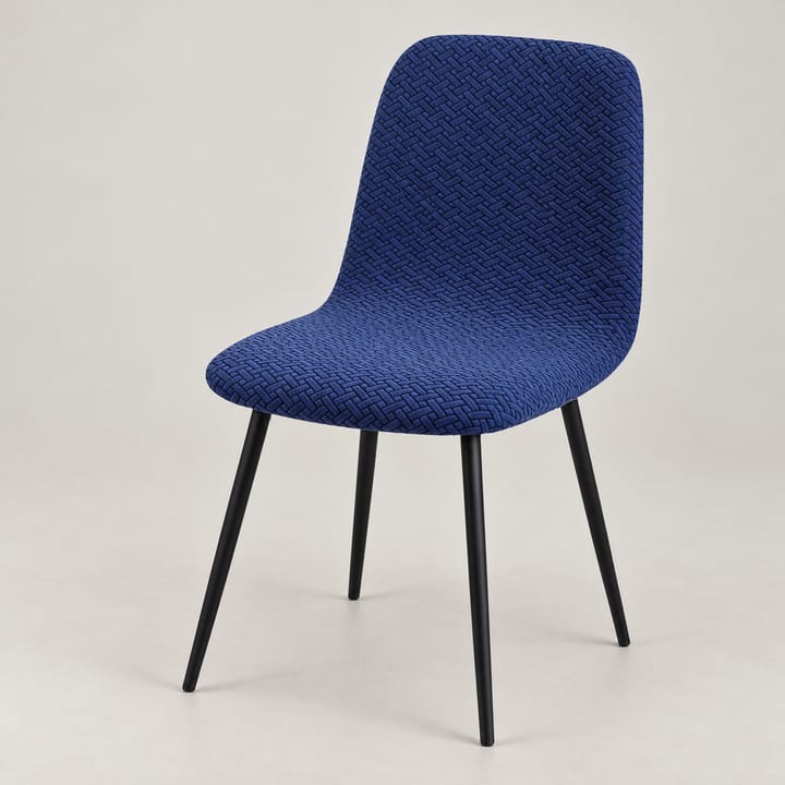 The Velvet Jacquard Dining Chair Cover, Navy blue