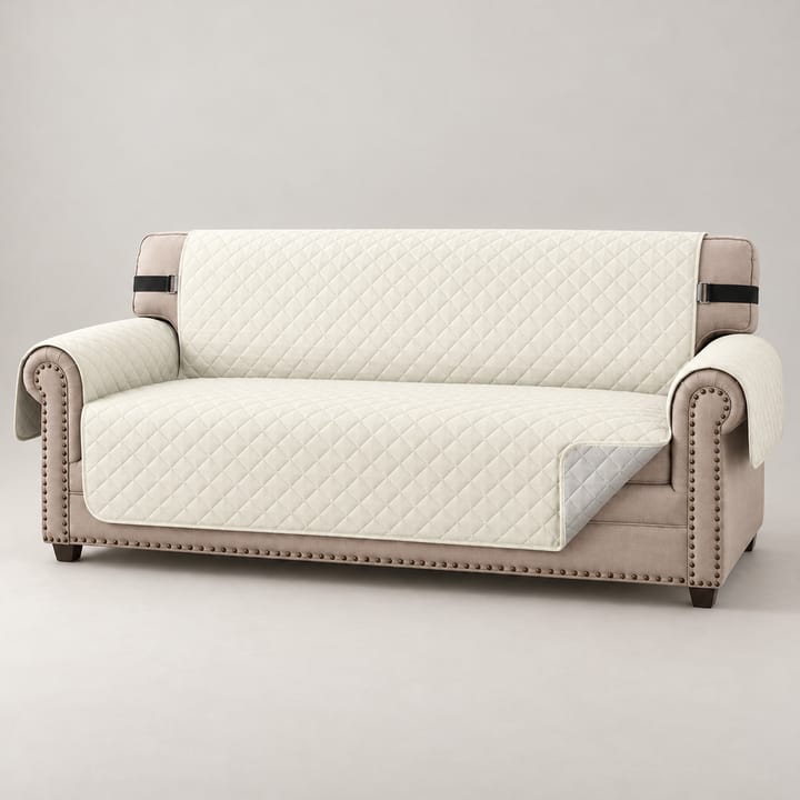 The Water-Resistant Sofa Protector, Ivory