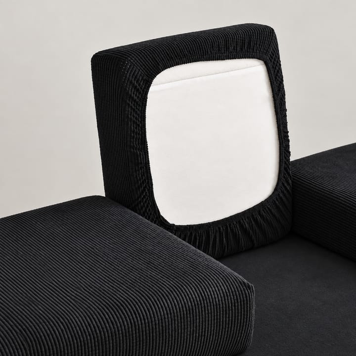 The Grid Plush Velvet Cushion Cover, Black
