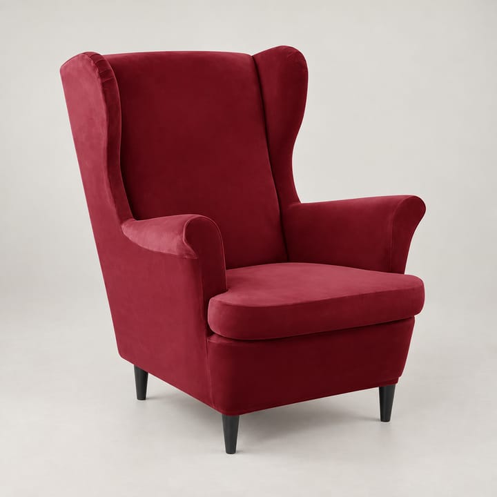 The Wingback Velvet Slipcover Set, Burgundy