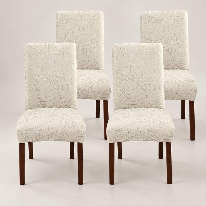 The Leaf Jacquard Dining Chair Cover, Black, 4 covers