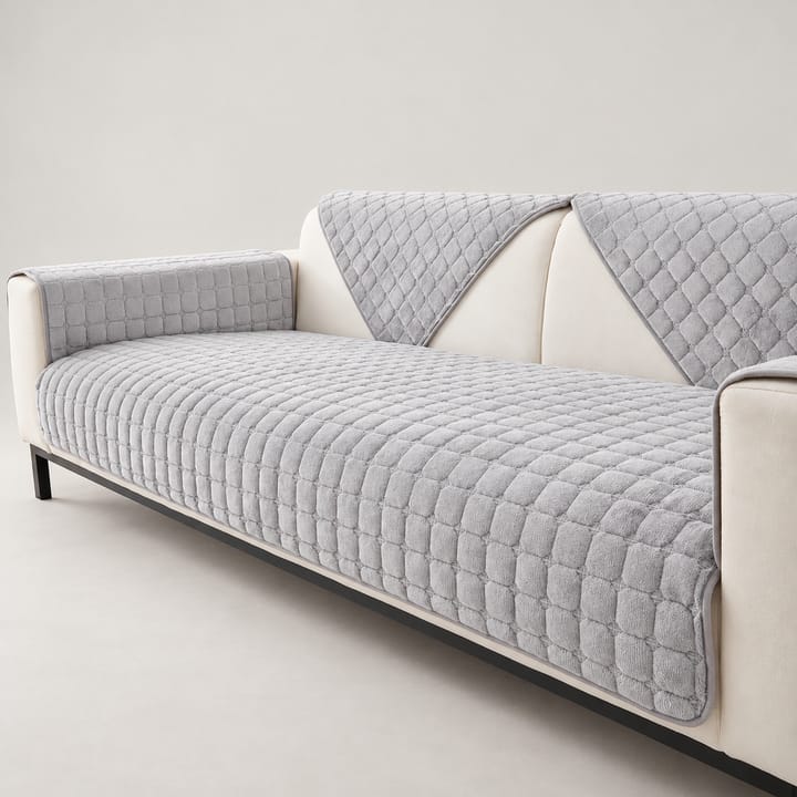 The Velvet Flannel Couch Cover, Light Gray