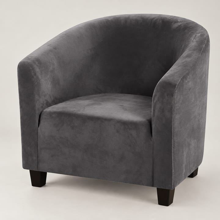The Stretch Velvet Tub Chair Cover, Dark gray