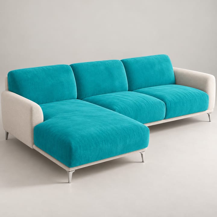The Stretch Velvet Sectional Sofa Cover, Turquoise blue