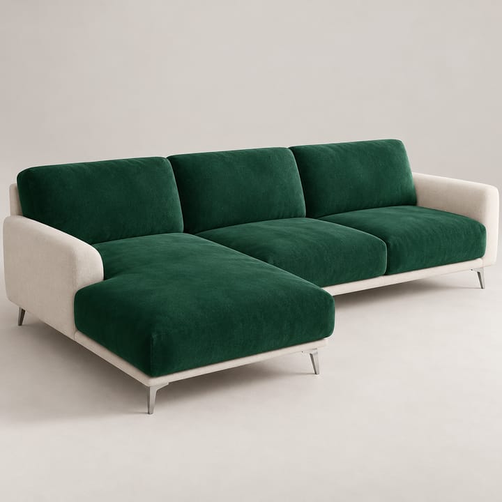 The Stretch Velvet Sectional Sofa Cover, Dark green