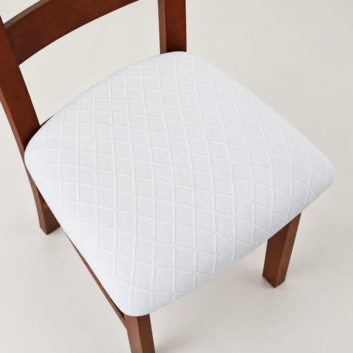 The Quilted Diamond Dining Chair Seat Cover, White