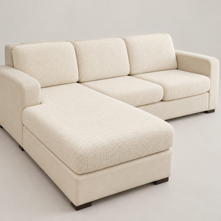 The Jacquard Stretch Sectional Cushion Cover, Ivory