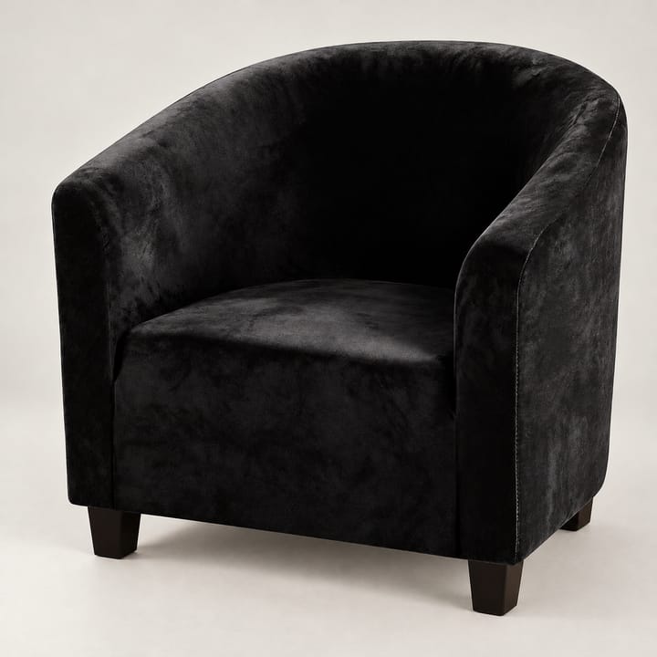The Stretch Velvet Tub Chair Cover, Black