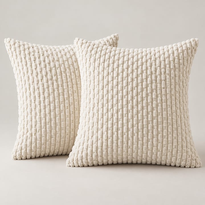 The Ribbed Corduroy Pillow Cover, Beige