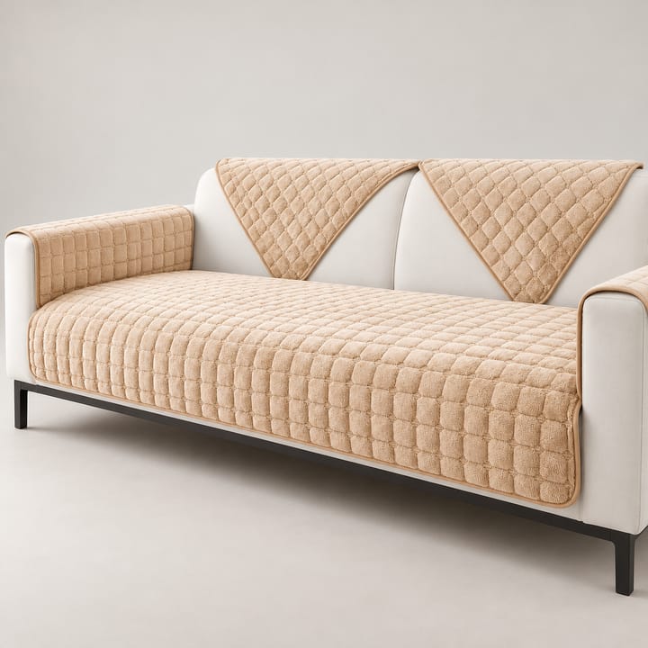 The Quilted Plush Velvet Seat Cover, Khaki