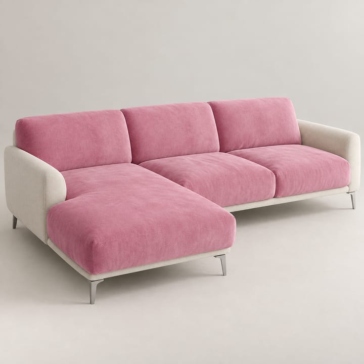 The Stretch Velvet Sectional Sofa Cover, Pink