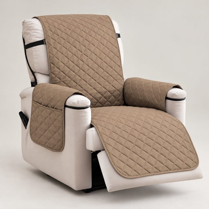 The Quilted Diamond Recliner Cover, Taupe brown plus size