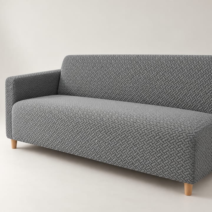 The Basketweave Stretch Sectional Sofa Cover, Gray