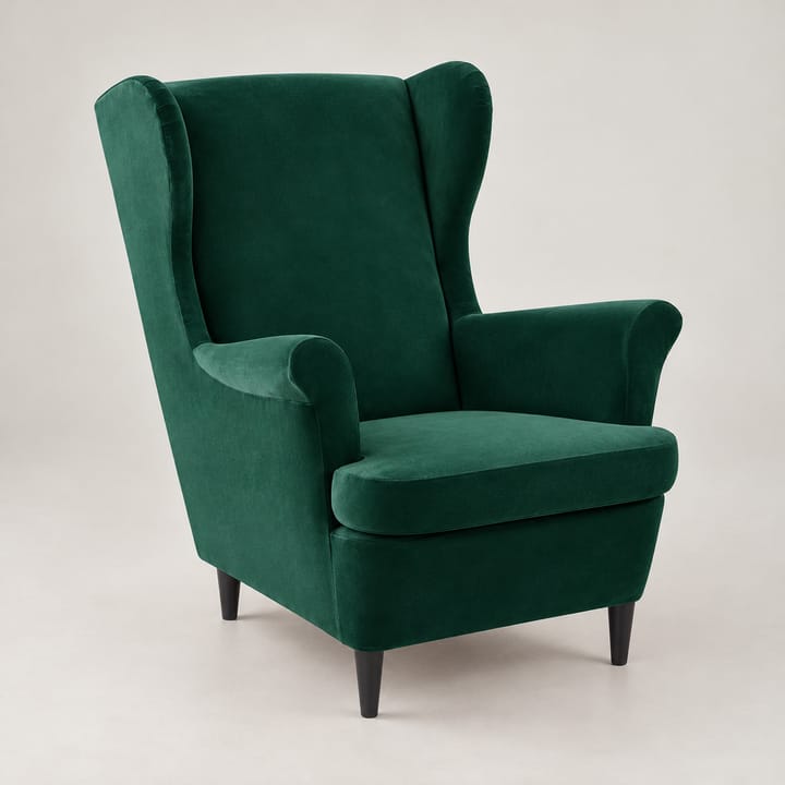 The Wingback Velvet Slipcover Set, Dark green