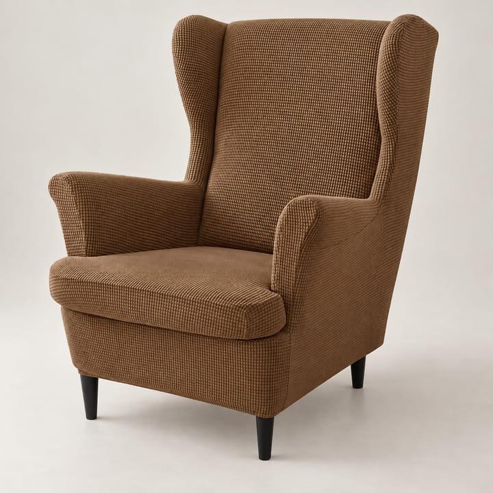 The Wingback Chair and Ottoman Cover Set, Brown