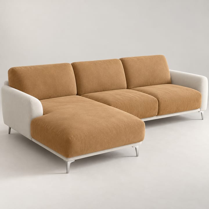 The Stretch Velvet Sectional Sofa Cover, Camel