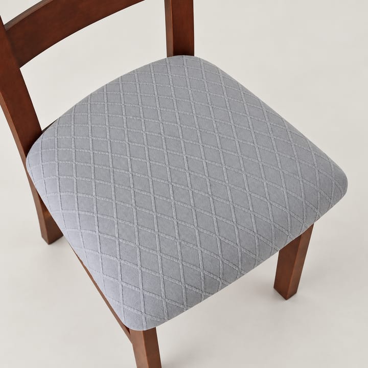 The Quilted Diamond Dining Chair Seat Cover, Light gray