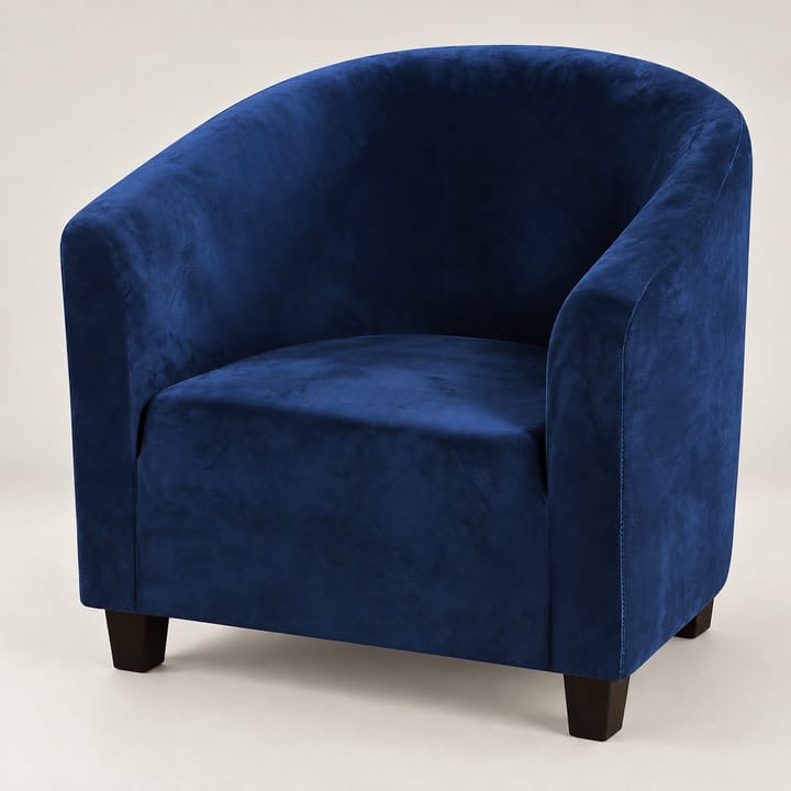 The Stretch Velvet Tub Chair Cover, Navy