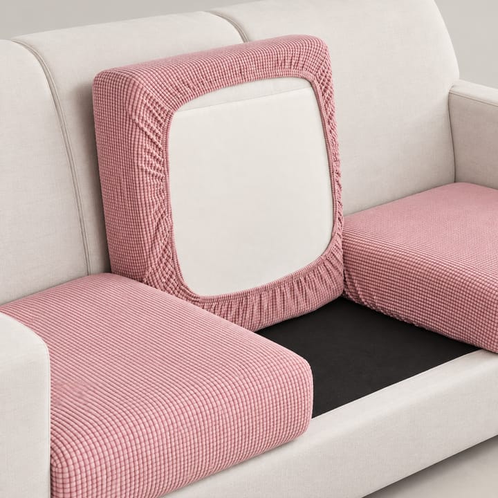 The Grid Plush Velvet Cushion Cover, Blush Pink