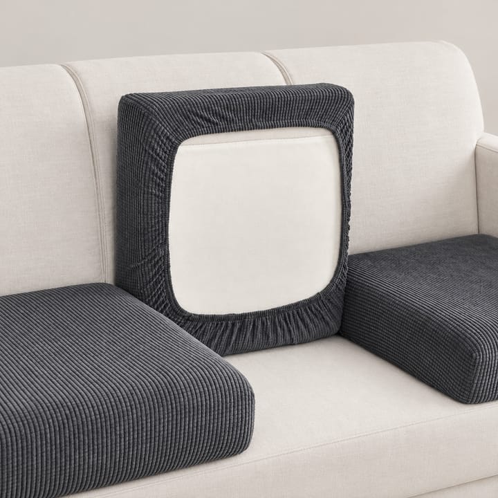 The Grid Plush Velvet Cushion Cover, Charcoal