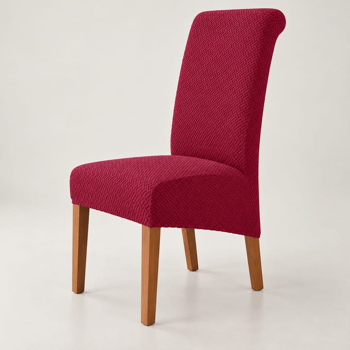 The Basketweave Stretch Dining Chair Cover, Burgundy basketweave