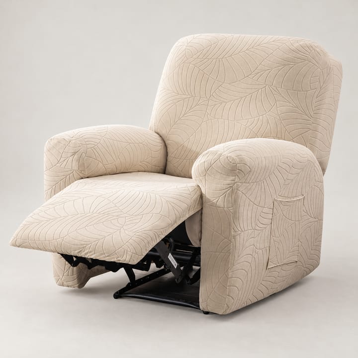 The Wavy Knit Waterproof Recliner Cover, Beige