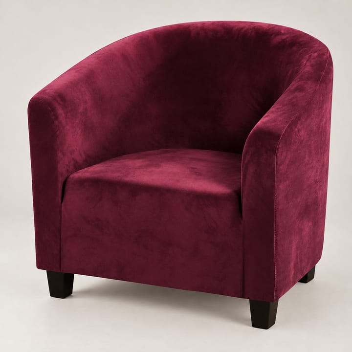 The Stretch Velvet Tub Chair Cover, Burgundy