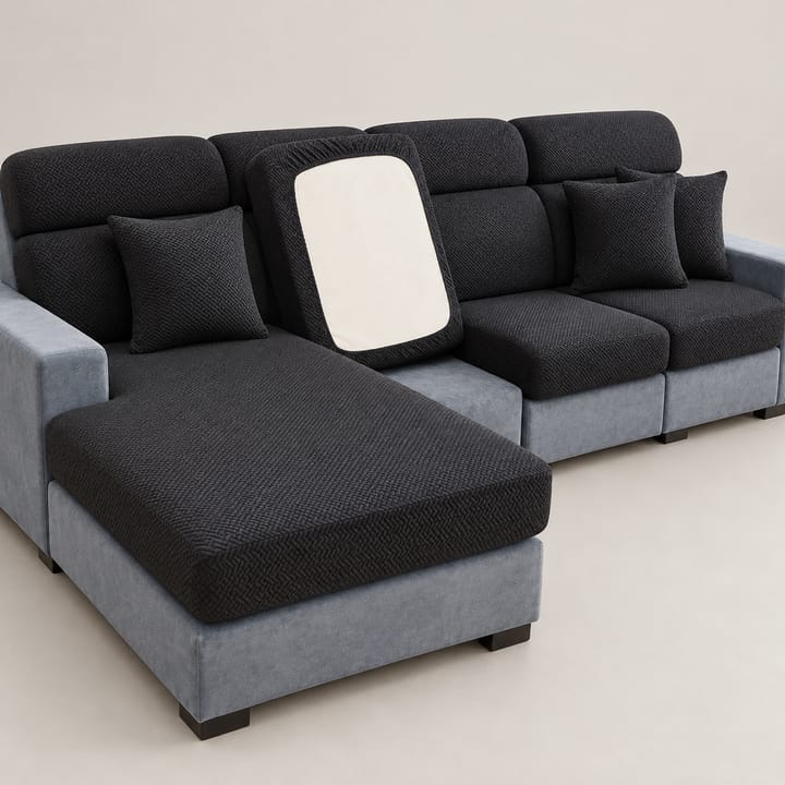 The Twill Jacquard Cushion Cover, Black