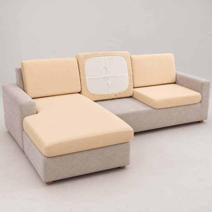 The Smooth Stretch Cushion Cover, Cream