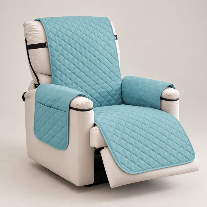 The Quilted Diamond Recliner Cover, Light blue