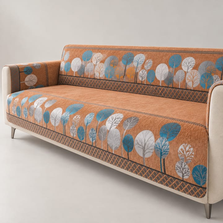 The Tree Jacquard Chenille Seat Cover, Orange