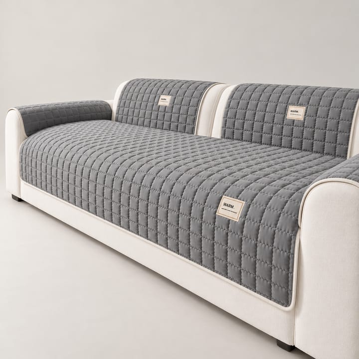 The Soft Quilted Couch Cover, Dark Gray
